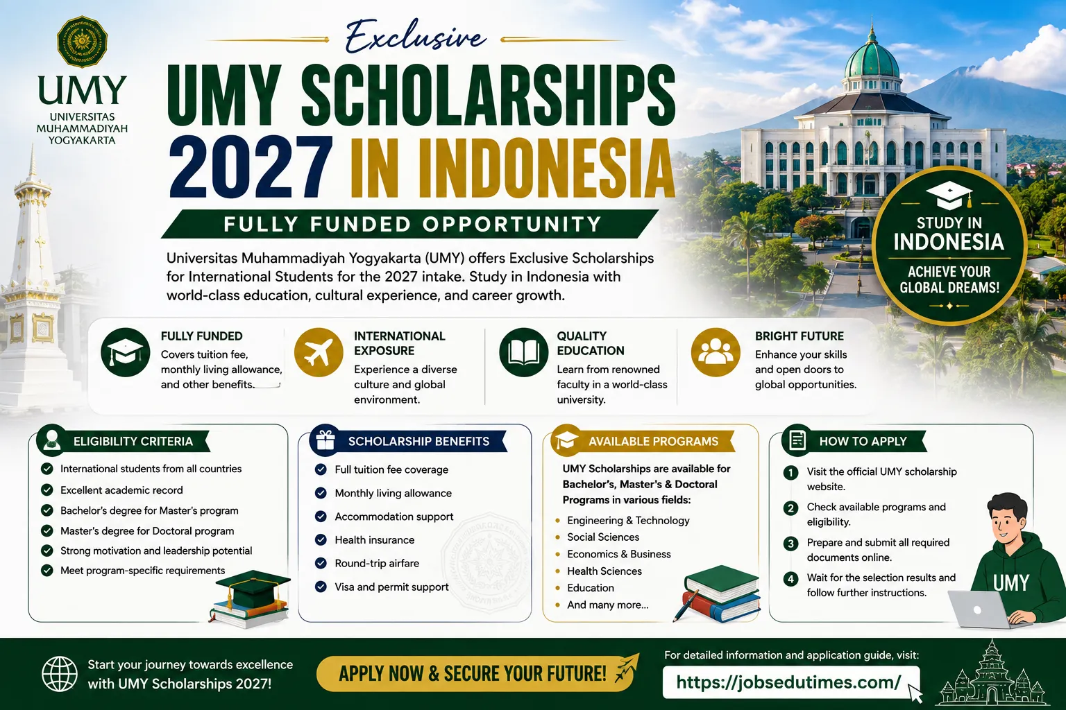 Exclusive UMY Scholarships 2027 in Indonesia – Fully Funded Eligibility & How to Apply