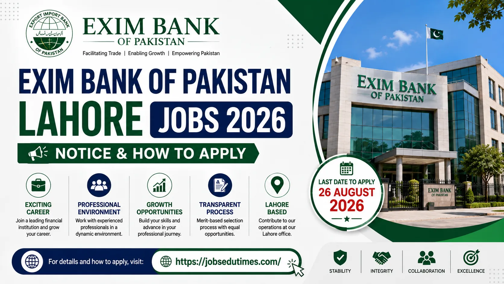 Exim Bank of Pakistan Lahore Jobs 2026 Notice & How to Apply
