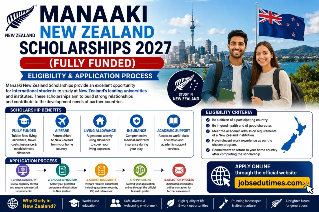 Manaaki New Zealand Scholarships 2027 (Fully Funded) – Eligibility & Application Process