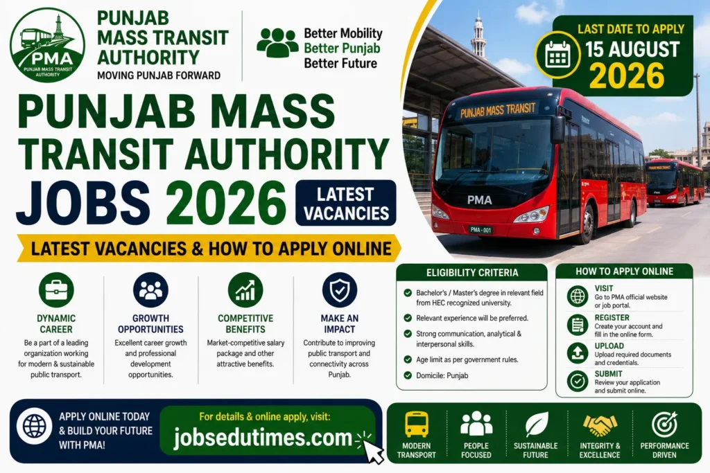 Punjab Mass Transit Authority Jobs 2026 – Latest Vacancies & How to Apply Online