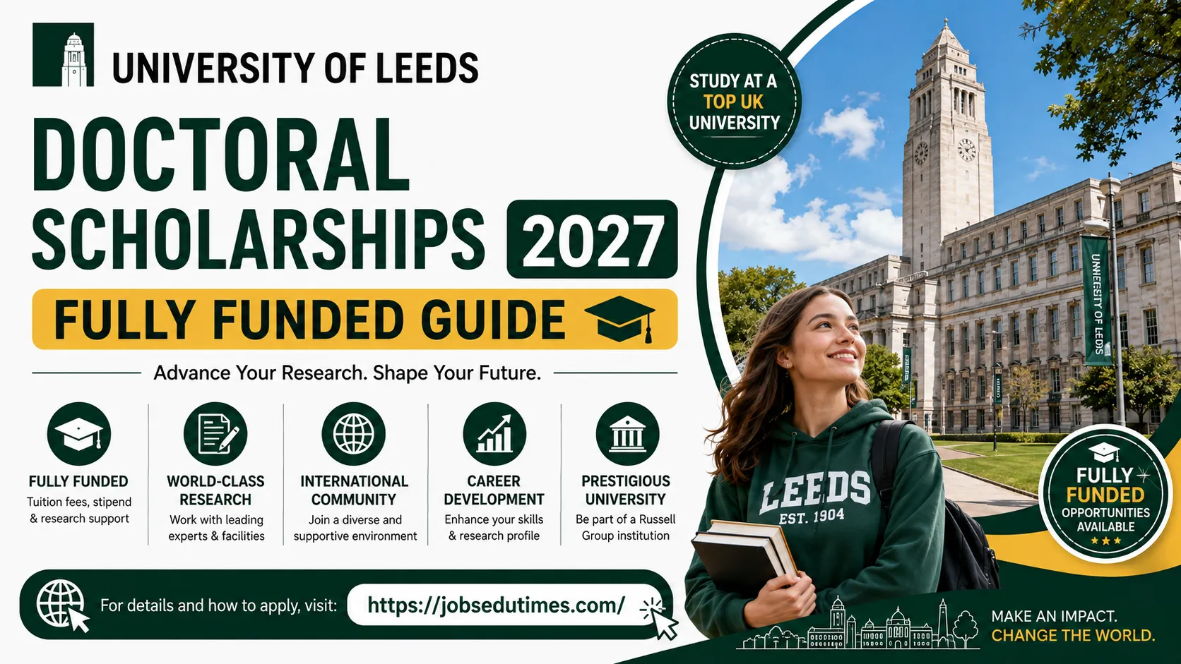University of Leeds Doctoral Scholarships 2027 Fully Funded Guide